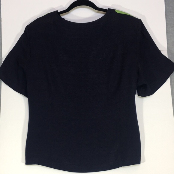 LIZ BAKER Career/Office Linen-Like Window Pane Design Short Sleeve Jacket - Picture 2 of 15